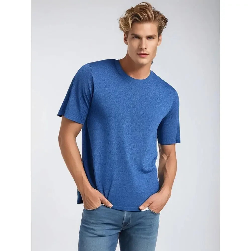 Everlast Men's Size‎ Small Blue Crew Neck Short Sleeve Activewear Shirt